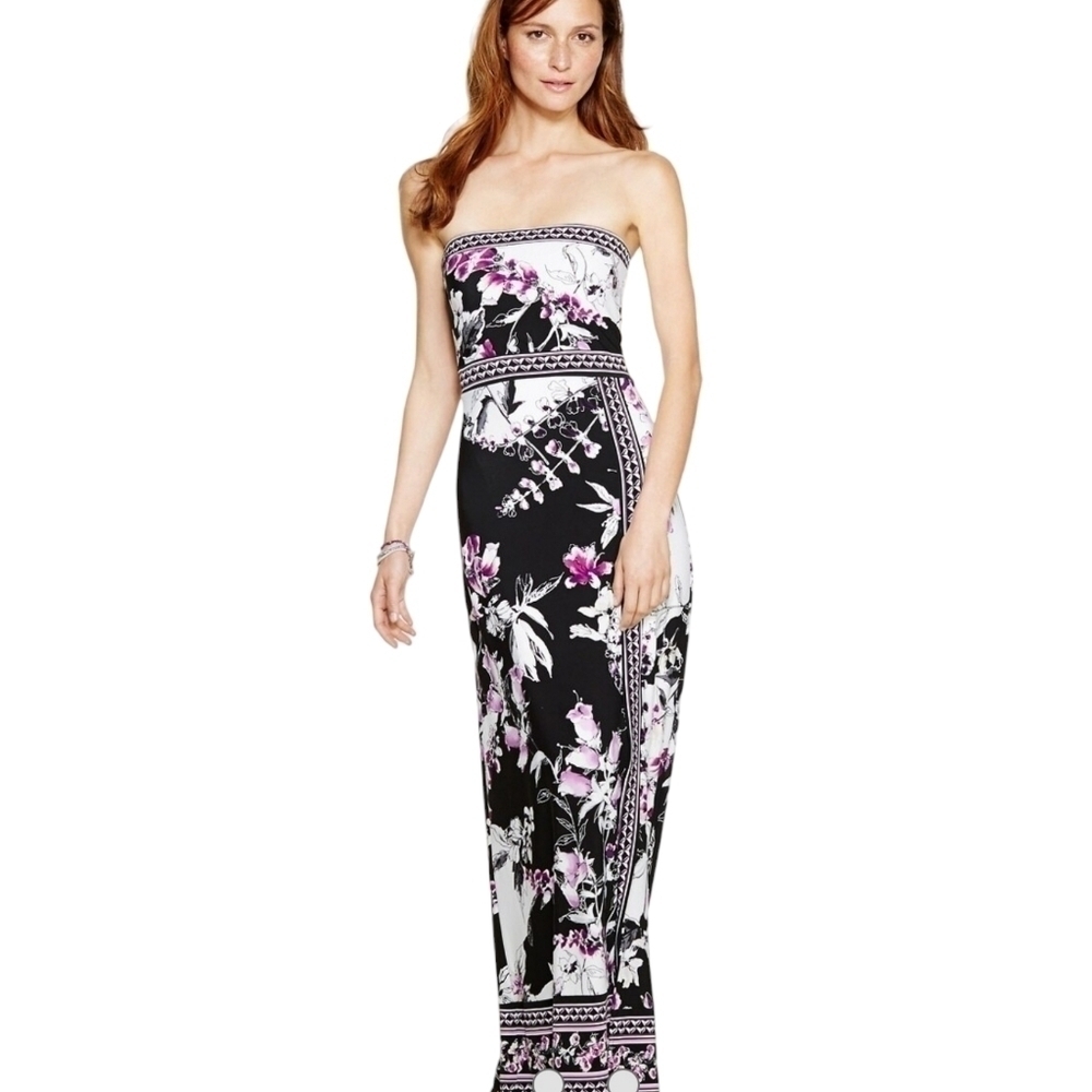 White House Black Market Strapless Floral  Maxi Dress Size: XS - Picture 2 of 16